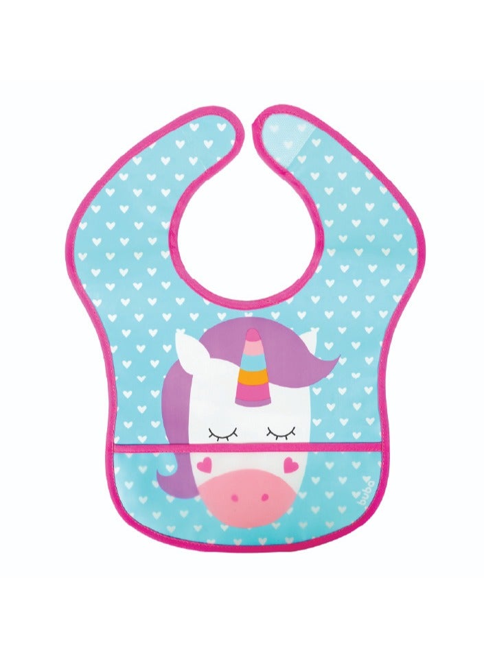 Nurtur PP Bib with Pocket - Character Print - Unicorn/Boy - Pack of 1 - Image 1