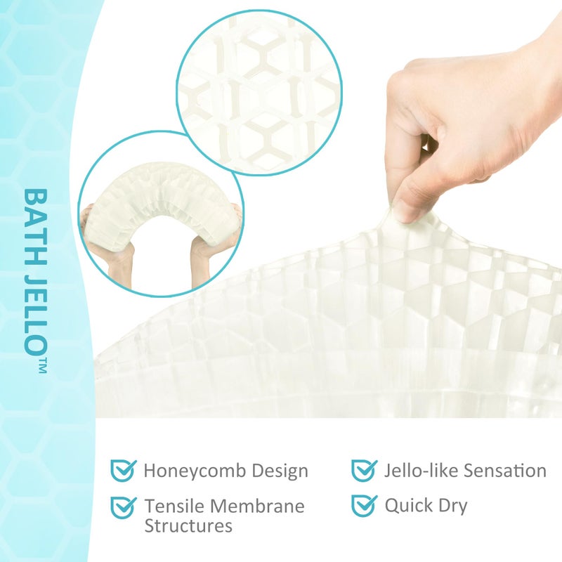 Sunlit Bath Jello Gel Bath Pillows  Lumbar Pillow for Bathtub  Back Support Pillow  Gel Pillow with Non-Slip Suction Cups for Lumbar  Back Rest Support  Fits Curved or Straight Back Tubs  White - Image 3