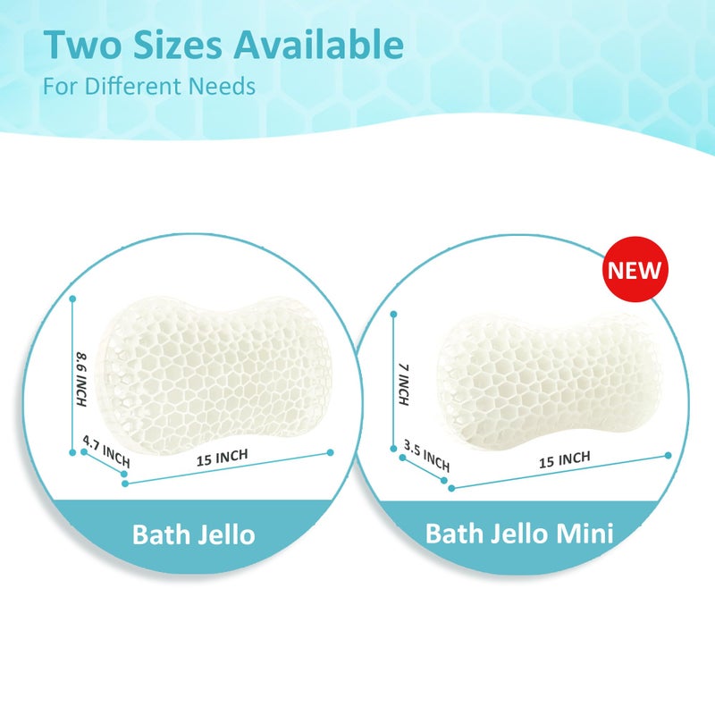 Sunlit Bath Jello Gel Bath Pillows  Lumbar Pillow for Bathtub  Back Support Pillow  Gel Pillow with Non-Slip Suction Cups for Lumbar  Back Rest Support  Fits Curved or Straight Back Tubs  White - Image 4