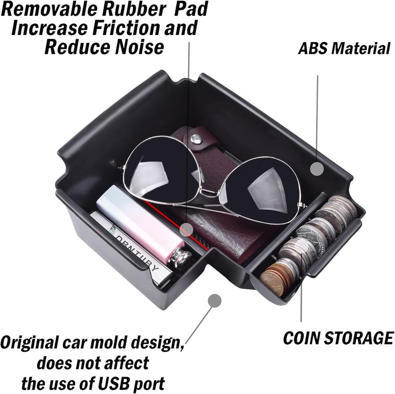 TACOBRO TACORBO Center Console Organizer for 2019-2023 Kia Forte GT - ABS Insert Tray with Red Accents - Image 2