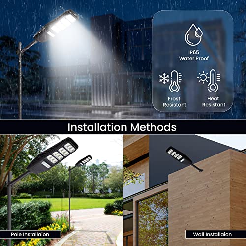 Homehop Solar Street Lights Outdoor Waterproof 200W Motion Sensor Security Wireless LED Wall Lamp for Home & Garden with Remote Control (Cool White) - Image 5