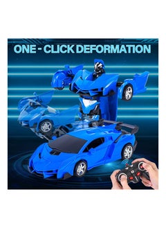 SYOSI Remote Control Toys for Kids Birthday for 5 to 12 Year Old Hobby Rc Robot Toy 2 1 Deformation Transformer Toy Racing Cars for Boys Girls 1 18 Scale Cars Blue  - Image 5