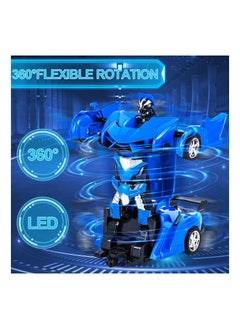 SYOSI Remote Control Toys for Kids Birthday for 5 to 12 Year Old Hobby Rc Robot Toy 2 1 Deformation Transformer Toy Racing Cars for Boys Girls 1 18 Scale Cars Blue  - Image 4