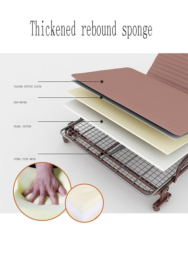 CityRiya-Long Folding Bed, Portable Foldable Beds, Office Sleeping Bed, Single Bed, Strong Sturdy Frame Rollaway Beds, Bedroom Bed Furniture for Home Office - Image 5