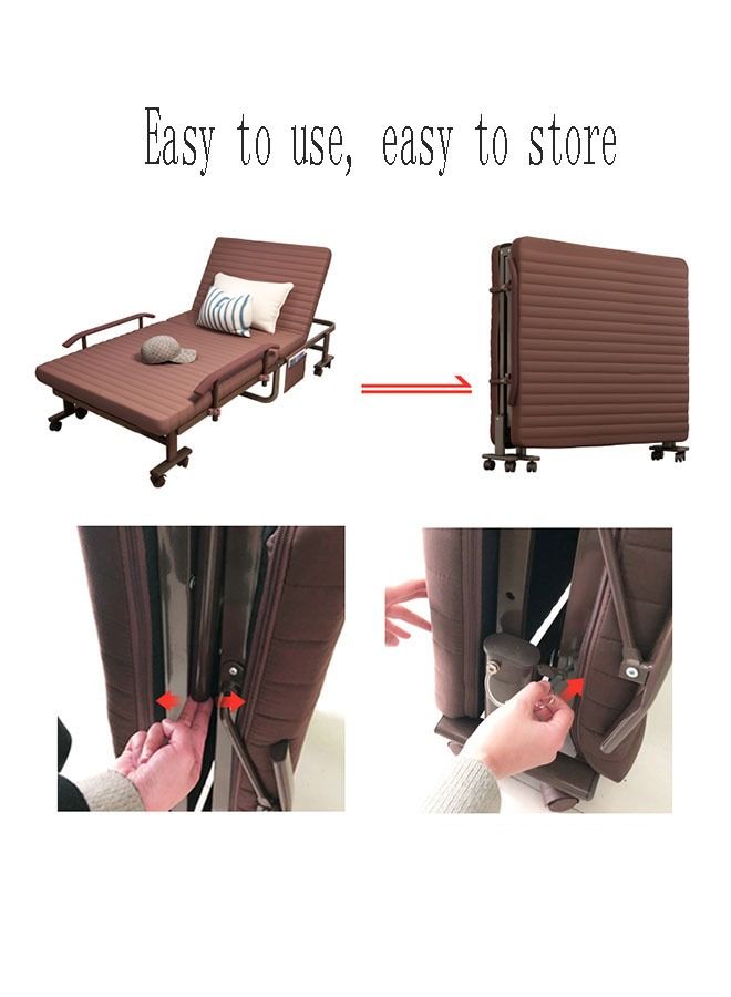 CityRiya-Long Folding Bed, Portable Foldable Beds, Office Sleeping Bed, Single Bed, Strong Sturdy Frame Rollaway Beds, Bedroom Bed Furniture for Home Office - Image 4