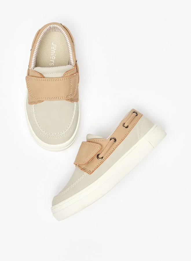 JUNIORS Boys Solid Loafers with Hook and Loop Closure