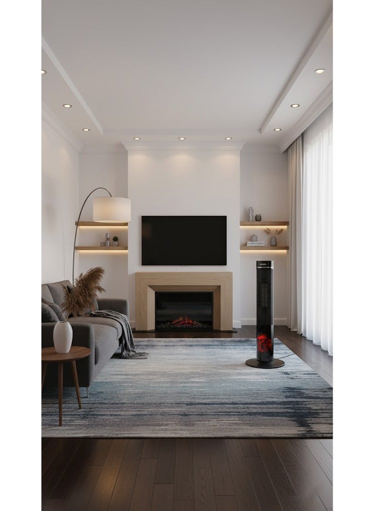 ميدياتيك مدفأة سيراميك برجية، مدفأة برجية بقدرة 2000 واط مع جهاز تحكم عن بُعد، شاشة LED رقمية تعمل باللمس، درجة حرارة قابلة للتعديل، وضع توفير الطاقة ECO، توزيع حرارة متأرجح، وحماية متقدمة للسلامة للغرف حتى 25 م².-MT-TCH010 - Image 5