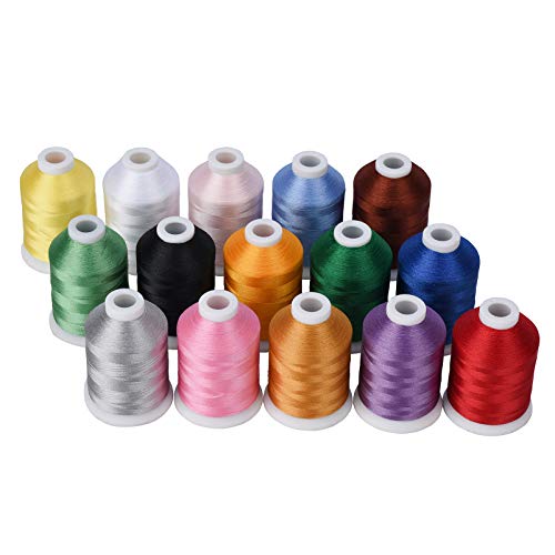 Simthread Machine Embroidery Thread with Storage Box 1000M (1100Y) Polyester 15 Spools Set for Embroidery Sewing Machine (9 White 6 Black) - Image 3