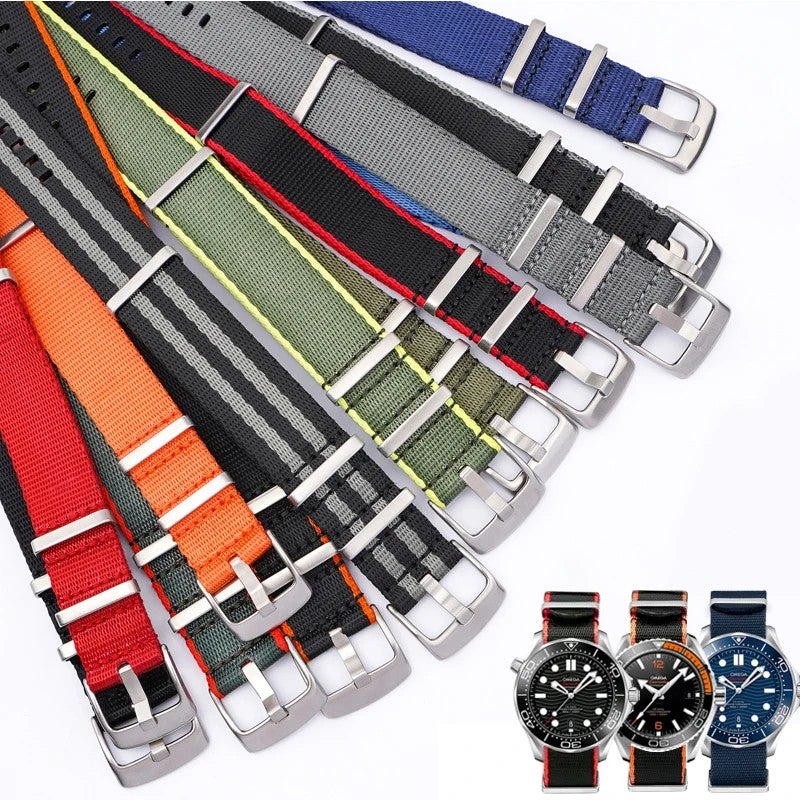 Bluejw Multi-Colors Nylon Watch Strap 18mm 20mm 22mm 24mm Adjustable Canvas Replacement Wristband for Men and Women – Durable, Lightweight & Comfortable - Image 3