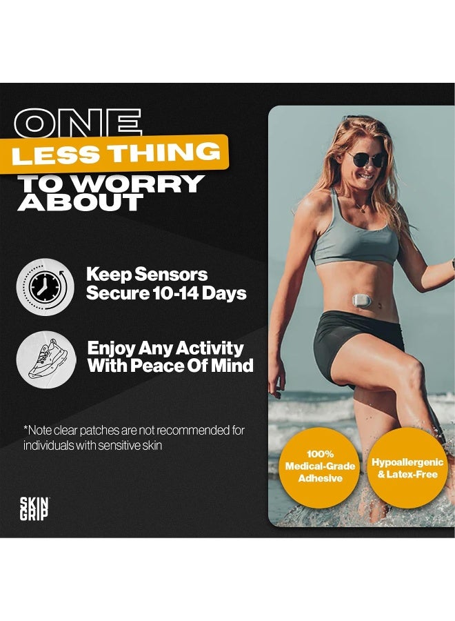 SKIN GRIP Insulet Omnipod Adhesive Patch 20-Pack | Pre-Cut CGM Patches | Premium Continuous Glucose Monitor Protection | Waterproof Tape (Clear) - Image 3