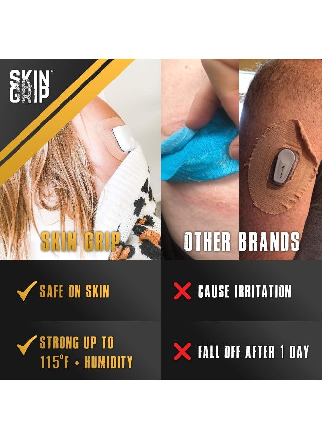 SKIN GRIP Insulet Omnipod Adhesive Patch 20-Pack | Pre-Cut CGM Patches | Premium Continuous Glucose Monitor Protection | Waterproof Tape (Clear) - Image 2