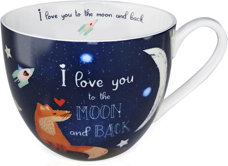 MFoffice I Love You Coffee Mug, Premium 20 oz Bone China Coffee Tea Hug Mug, Perfect Christmas, Birthday, and Valentine's Day Gift for Lovers and Family Members, Designed in England by Harvest Green Studio - Image 1