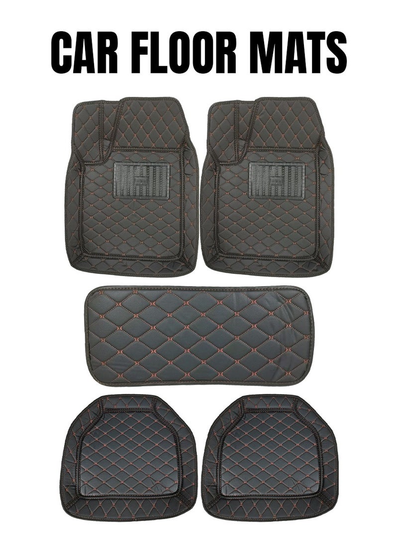 Loquat 5-Piece 3D Car Floor Mat Set with Elegant Contrast Stitching Ultimate Protection and Style for Your Vehicle’s Interior - Image 1