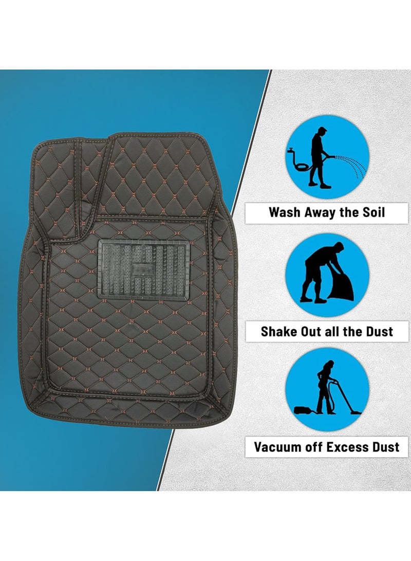 Loquat 5-Piece 3D Car Floor Mat Set with Elegant Contrast Stitching Ultimate Protection and Style for Your Vehicle’s Interior - Image 3