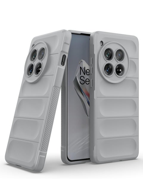 Premium Protection Back Silicone Case Compatible with Oneplus 12R/Oneplus Ace 3 5G Magic Shield Shockproof Case with Camera Protection (Grey)