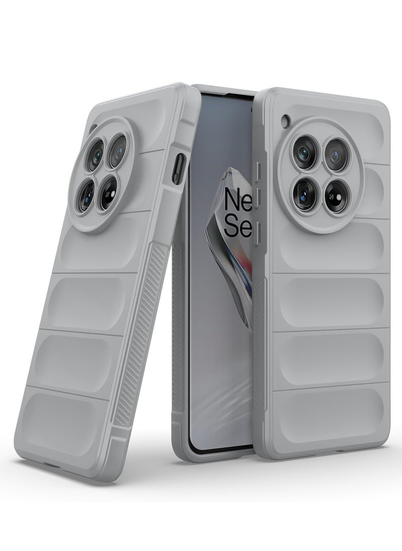 Premium Protection Back Silicone Case Compatible with Oneplus 12R/Oneplus Ace 3 5G Magic Shield Shockproof Case with Camera Protection (Grey)