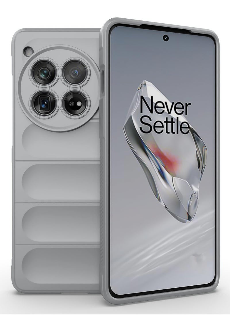 Premium Protection Back Silicone Case Compatible with Oneplus 12R/Oneplus Ace 3 5G Magic Shield Shockproof Case with Camera Protection (Grey)
