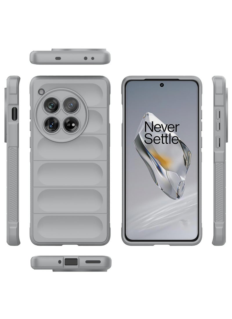 Premium Protection Back Silicone Case Compatible with Oneplus 12R/Oneplus Ace 3 5G Magic Shield Shockproof Case with Camera Protection (Grey)