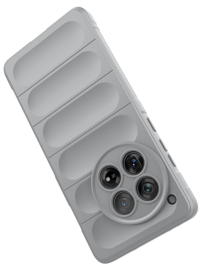 Premium Protection Back Silicone Case Compatible with Oneplus 12R/Oneplus Ace 3 5G Magic Shield Shockproof Case with Camera Protection (Grey)