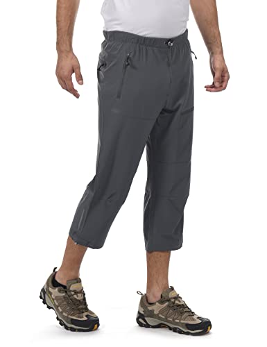 Little Donkey Andy Men's Quick Dry 3/4 Pants Lightweight Capri Shorts Hiking Fishing Travel Casual Gray XL - Image 2