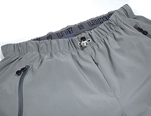 Little Donkey Andy Men's Quick Dry 3/4 Pants Lightweight Capri Shorts Hiking Fishing Travel Casual Gray XL - Image 4