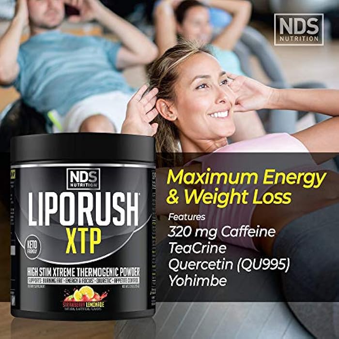 LIPORUSH NDS Nutrition XTP Thermogenic Fat Burner with L-Carnitine - Energy, Focus, and Appetite Control - Extreme Thermogenic Fat Burning Powder Weight Loss - Strawberry Lemonade (45 Servings) - Image 3