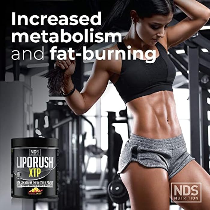 LIPORUSH NDS Nutrition XTP Thermogenic Fat Burner with L-Carnitine - Energy, Focus, and Appetite Control - Extreme Thermogenic Fat Burning Powder Weight Loss - Strawberry Lemonade (45 Servings) - Image 2