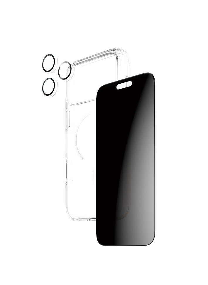 بانزرجلاس بكج حماية بانزر جلاس CARE يدعم MagSafe فلاقشيب 3 في 1 ايفون 17 برو ماكس - حفظ الخصوصية - Image 3