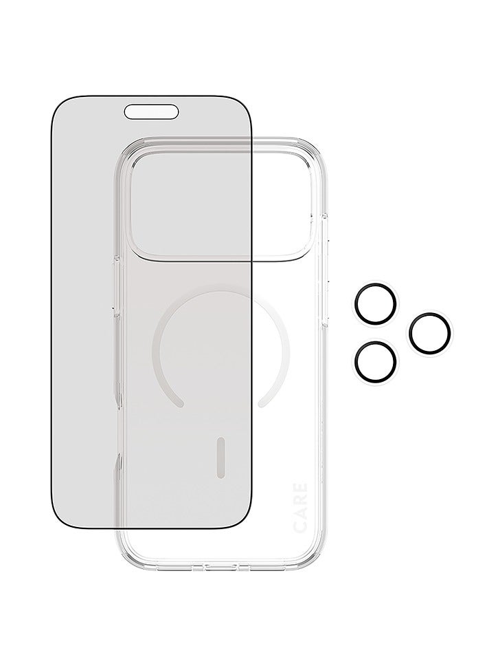 بانزرجلاس بكج حماية بانزر جلاس CARE يدعم MagSafe فلاقشيب 3 في 1 ايفون 17 برو ماكس - حفظ الخصوصية - Image 4
