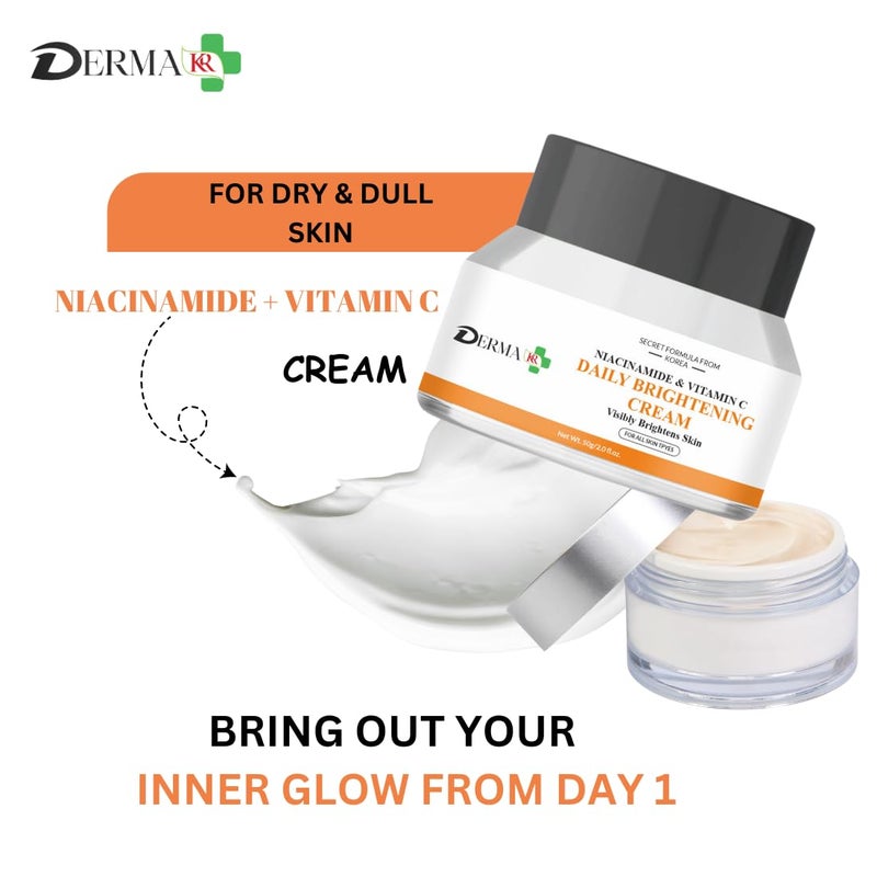 DERMAKR DERMA KR Niacinamide vitamin C Face Cream50gm Glycolic acid 7 solution for skin tonning 15ml Facial Pack of 2 - Image 2