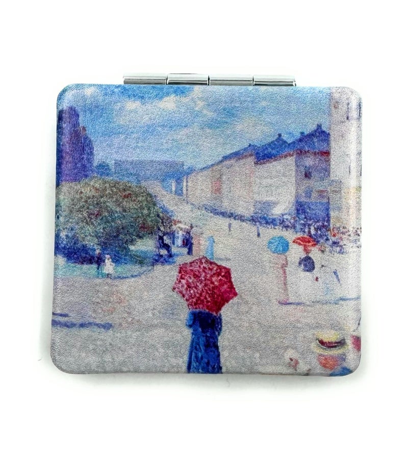 Aeisage Edward Monch Square Mirror - Art Deco Pocket Mirror for Girls, Perfect for Travel or Gifts - Image 2
