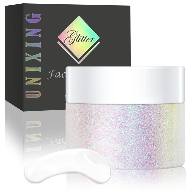 Holographic Body Glitter Gel for Body Face Hair Lip Nail Eyeshadow Color Changing Long Lasting Sparkle Shiny Face Glitter Gel for Festivals and Parties Rave 50ml 04