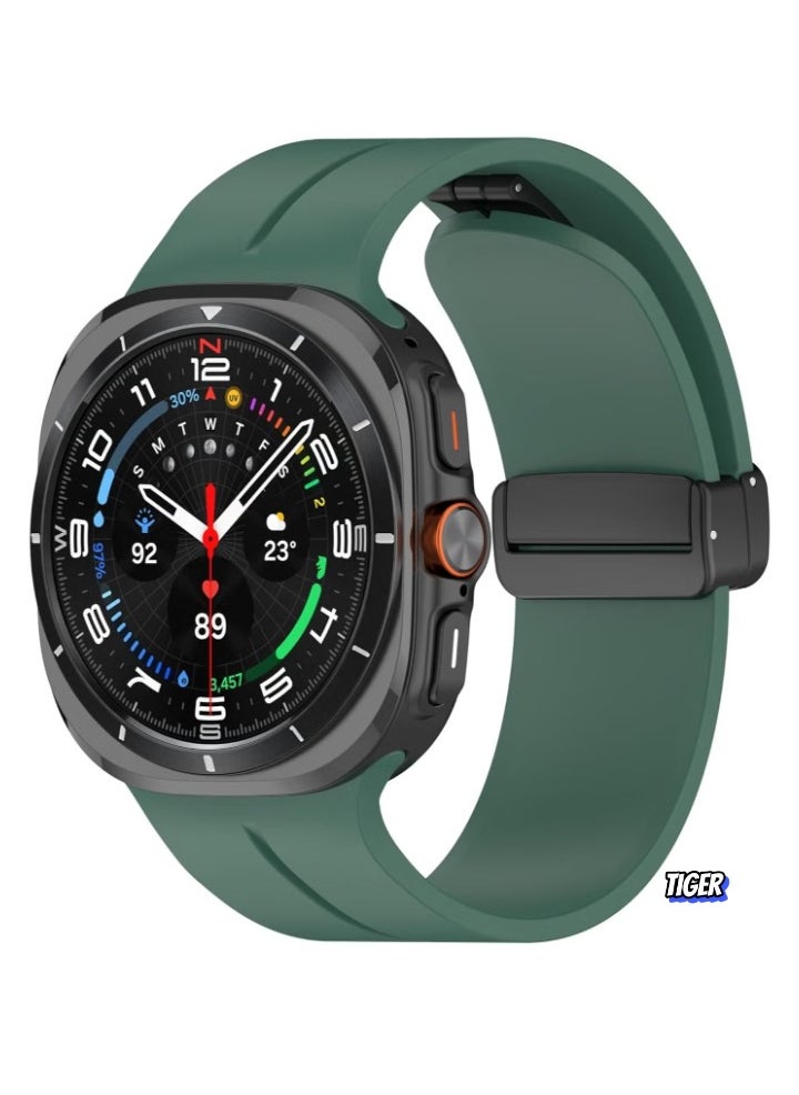 TIGER Magnetic Band Compatible with Samsung Galaxy Watch 7 Ultra 2024 – Silicone Sports Strap, D-Buckle Replacement, No Gap Design, Magnetic Closure, Stylish and Comfortable Band for Men & Women  - Image 1