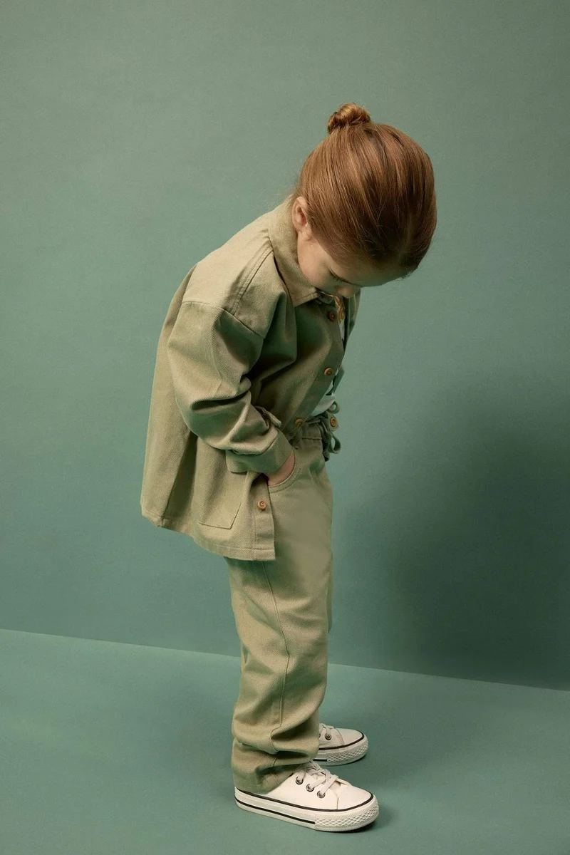 ديفاكتو Baby Boy Regular Fit Dinosaur Print Gabardine Trousers