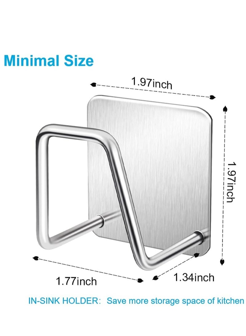 2Pcs Sponge Holders for Kitchen Sink–Waterproof, Adhesive Sink Caddies for Kitchen (SUS304). - Image 5