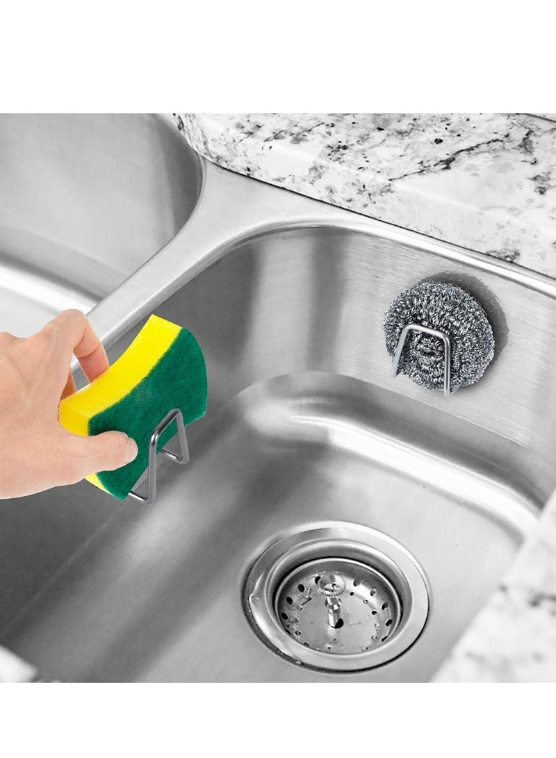 2Pcs Sponge Holders for Kitchen Sink–Waterproof, Adhesive Sink Caddies for Kitchen (SUS304). - Image 2