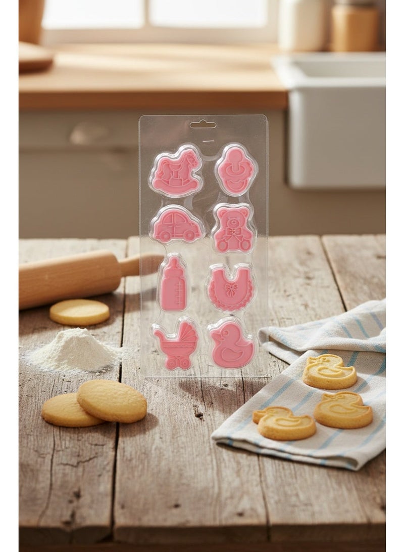 AKDC Baking Cake 8-Piece Biscuit & Cookie Mold Set – Dessert Baking Stamp Molds - Image 2