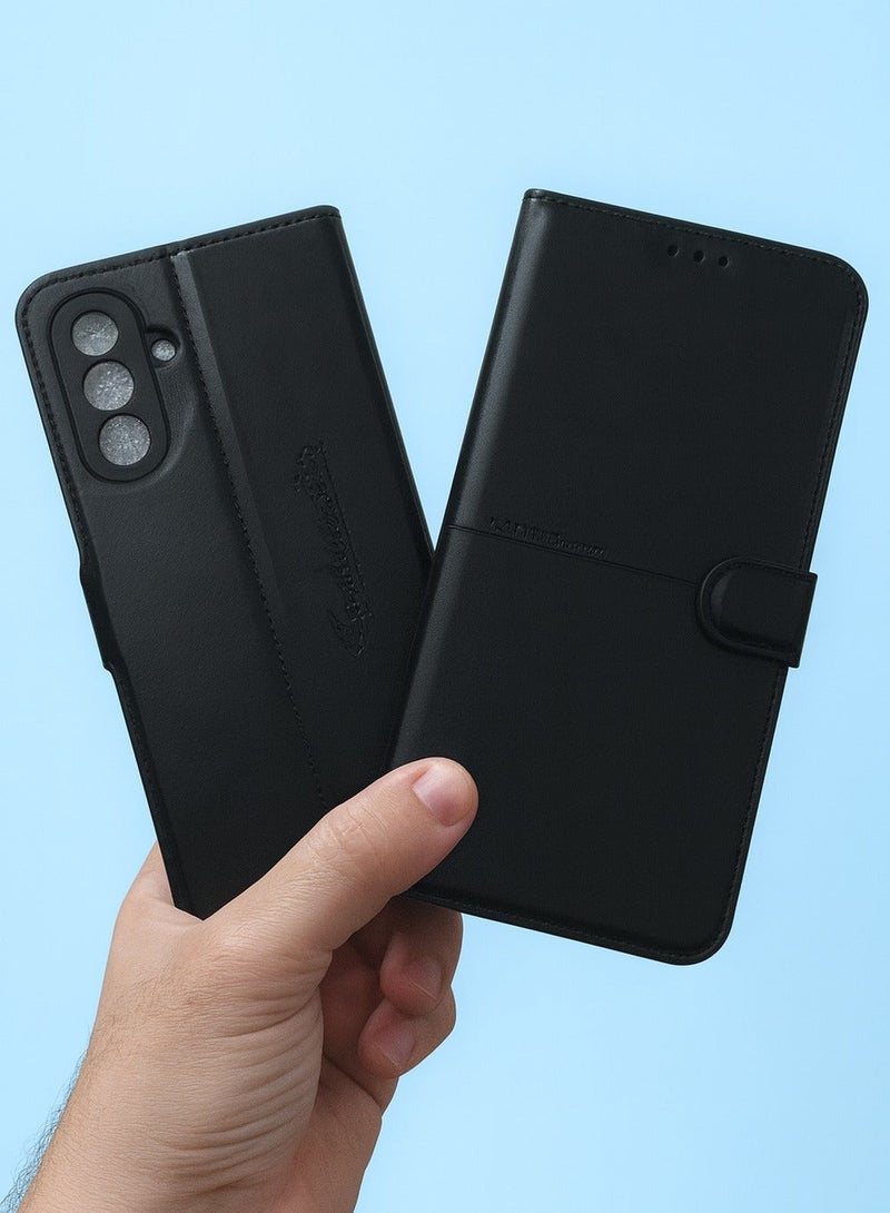 كايا جراب جلد أنيق وش وظهر لموبايل Samsung A17 – حماية متكاملة من الصدمات والخدوش اليومية – لون أسود فاخر - Image 2