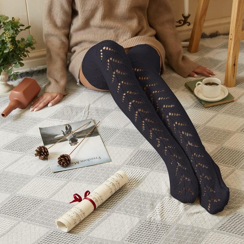 Pcavin Thigh High Socks for Women Cable Knit Over the Knee Boot Socks, Long Warm Leg Warmers Winter - Image 4