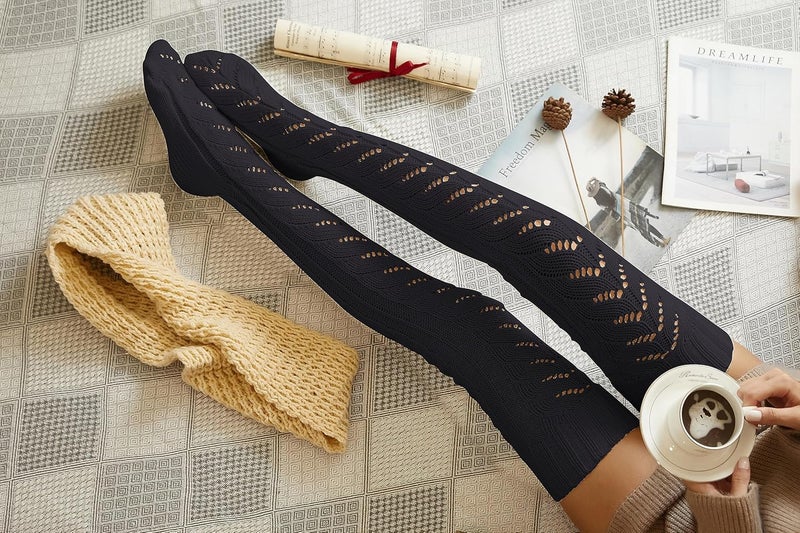 Pcavin Thigh High Socks for Women Cable Knit Over the Knee Boot Socks, Long Warm Leg Warmers Winter - Image 2