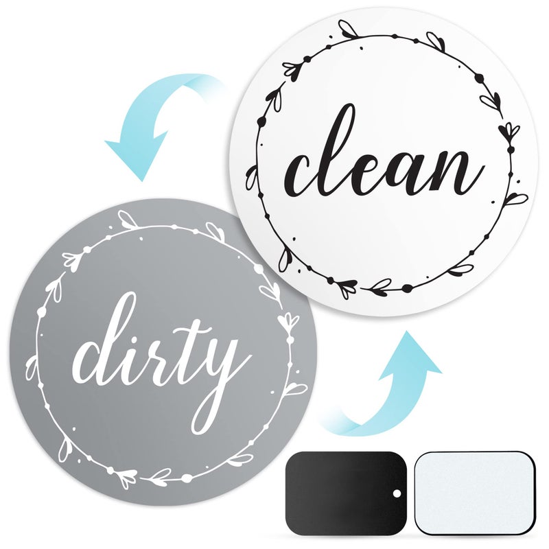 Dishwasher Magnet Clean Dirty Sign Works on Stainless Steel Non Magnetic Dish Washers  315  Includes Magnetic Piece with Adhesive  Farmhouse Kitchen Accessories Decor Apartment Necessities