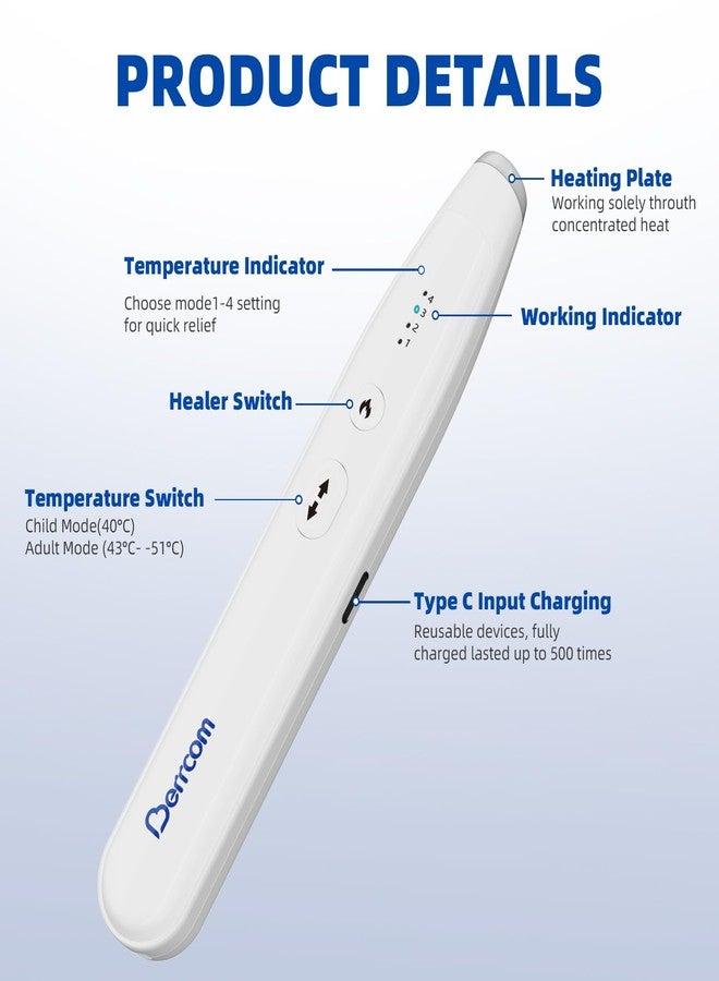 Berrcom Insect Sting and Bite Relief, Chemical-Free Treatment of Insect Bites for Symptom Relief from Itching and Swelling, Rechargeable Bug Bite Healer for Mosquito Bites - Image 4