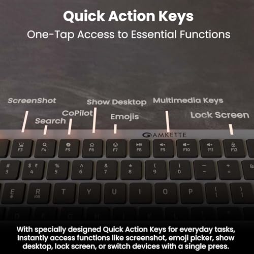 Amkette Wi-Key Max Multi Device (3 in 1) Rechargeable Wireless Keyboard Mouse Combo | One Click Device Switching and AI Access for iOS, Windows, Android| Scissor Keys, Dual OS Layout | 3200 DPI - Image 5