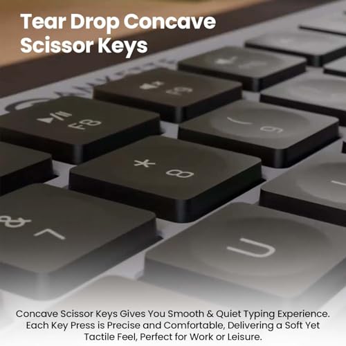 Amkette Wi-Key Max Multi Device (3 in 1) Rechargeable Wireless Keyboard Mouse Combo | One Click Device Switching and AI Access for iOS, Windows, Android| Scissor Keys, Dual OS Layout | 3200 DPI - Image 3