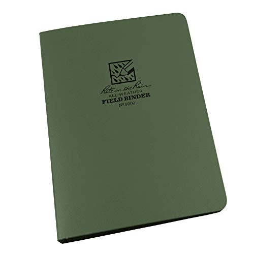 Rite In The Rain Weatherproof 1/2" Ring Binder, 5.625" x 7.875", Green Binder (No. 9200) - Image 4