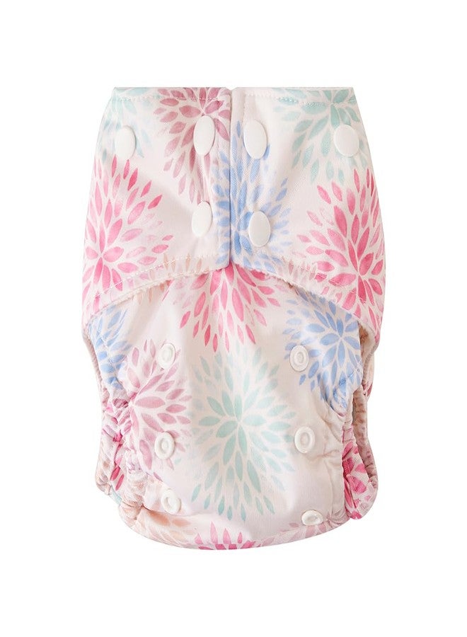Big Softies Reusable Nappy with Insert Absorber|Adjustable Snap Fastener|Water-resistant|Comfortable|Rash-Free|Print-Dandelion|For Girls Newborn to 24 Months - Image 3