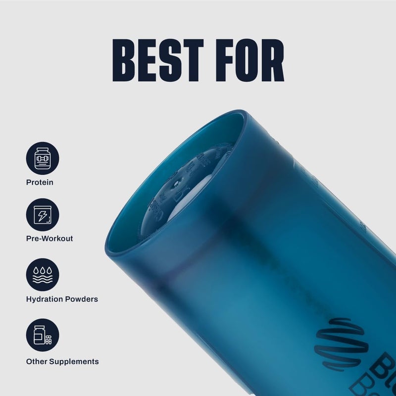 BlenderBottle Classic V2 Shaker Bottle Perfect for Protein Shakes and Pre Workout, 45-Ounce, Ocean Blue - Image 5