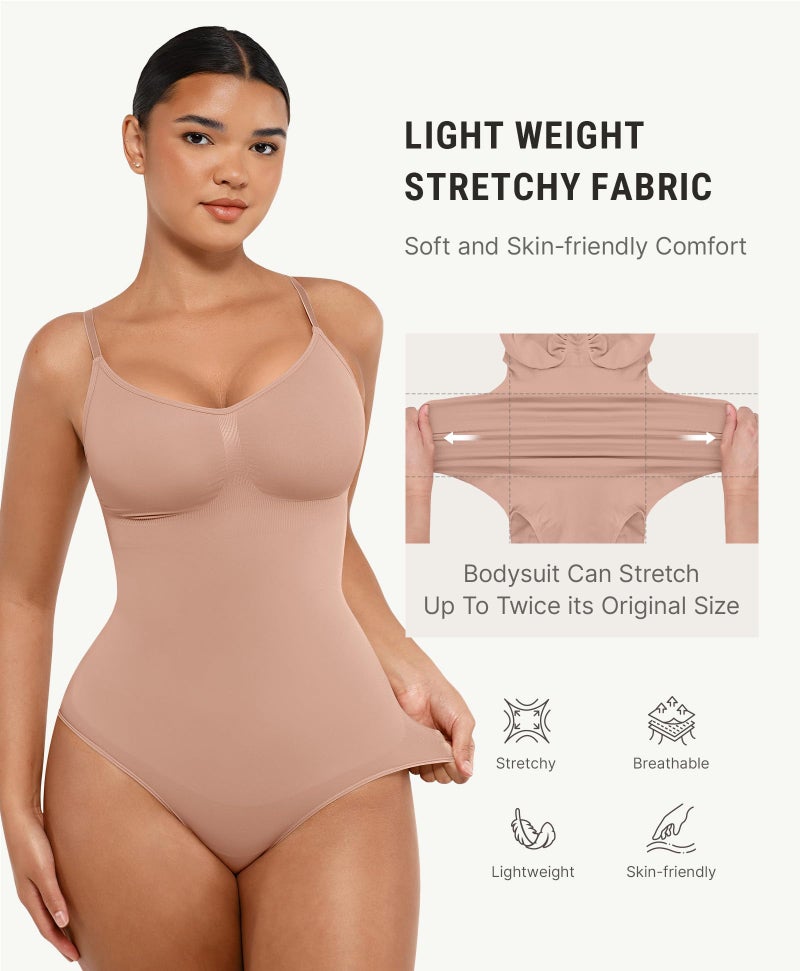 FeelinGirl Shapewear Tummy Control Body Shaper Bodysuits for Women Seamless Skin M-L - Image 4
