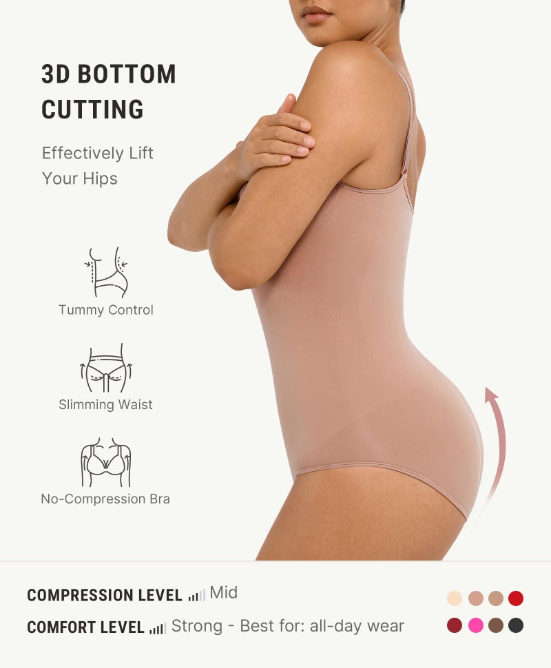FeelinGirl Shapewear Tummy Control Body Shaper Bodysuits for Women Seamless Skin M-L - Image 3