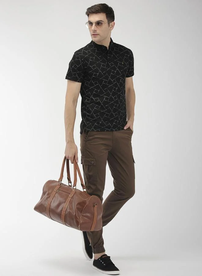 The Indian Garage Co Men Brown Mid Rise Slim Fit Cargo Pants